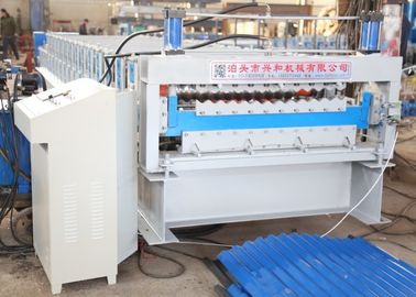 Çin Çift Kat Oluklu Çatı Kiremit Rulo Şekillendirme Makinesi / Alüminyum Metal Çatı Kağıdı Yapma Makinesi Tedarikçi